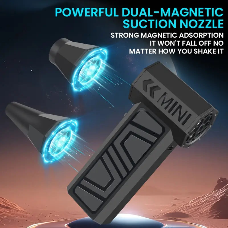 [130K RPM Electric Air Duster] USB-C Rechargeable 4-Speed Adjustable Electric Air Duster with 130,000 RPM Turbo Jet